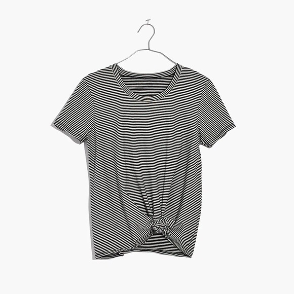 Madewell Tops - Madewell Black and White Striped Knot T-Shirt